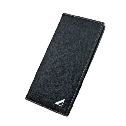 Portefeuille Homme Long Format Noir - Grande Capacité Multi-Cartes en Simili Cuir Texturé