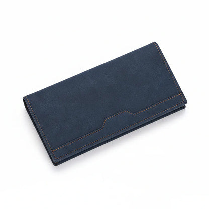 Portefeuille Homme Long en Cuir PU Premium Bleu Marine – Multi-Compartiments avec Porte-Monnaie Intégré