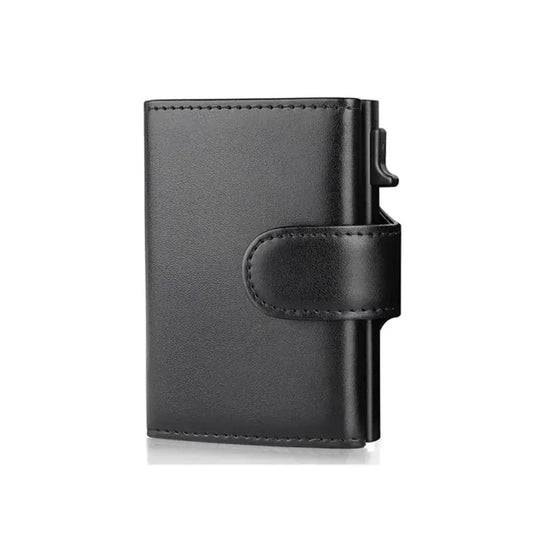 Portefeuille Homme RFID  – Cuir Microfibre Noir avec Porte-Cartes Intégré
