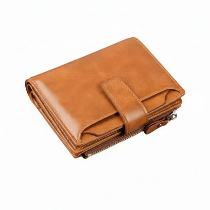 Portefeuille Homme RFID en Cuir PU avec Protection Anti-Vol Caramel