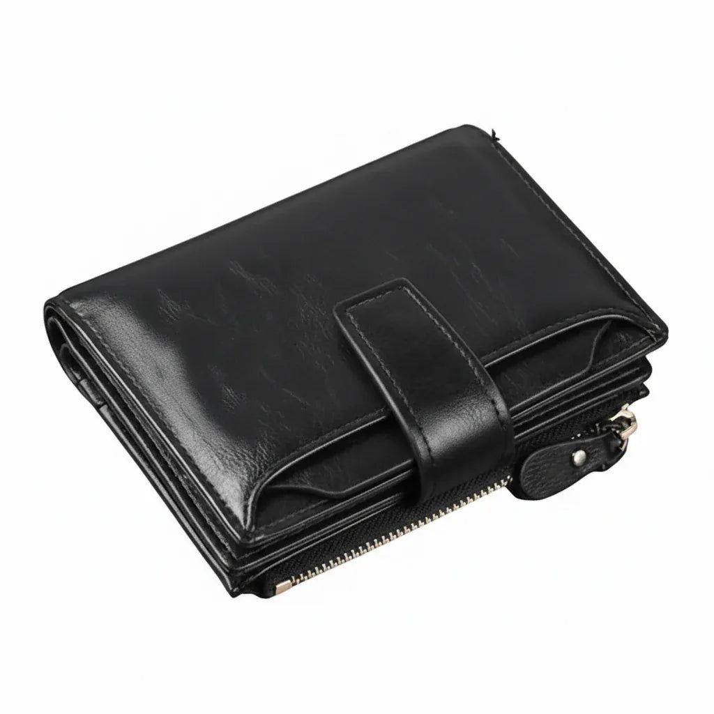 Portefeuille Homme RFID en Cuir PU avec Protection Anti-Vol Noir