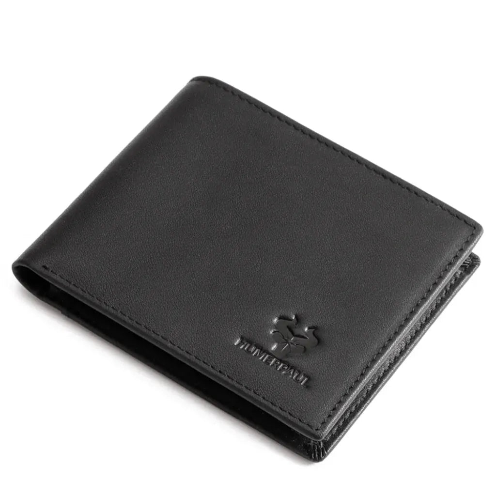 Portefeuille Homme RFID en Cuir Véritable Noir – Élégance Artisanale et Sécurité