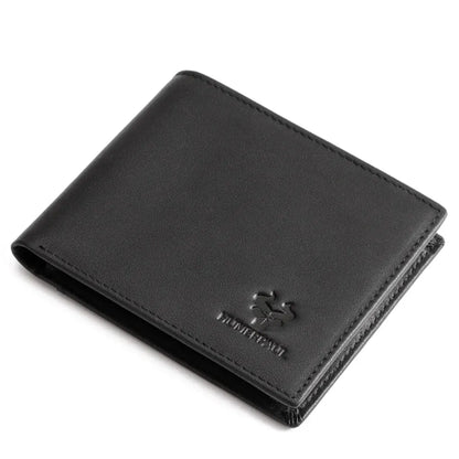 Portefeuille Homme RFID en Cuir Véritable Noir – Élégance Artisanale et Sécurité