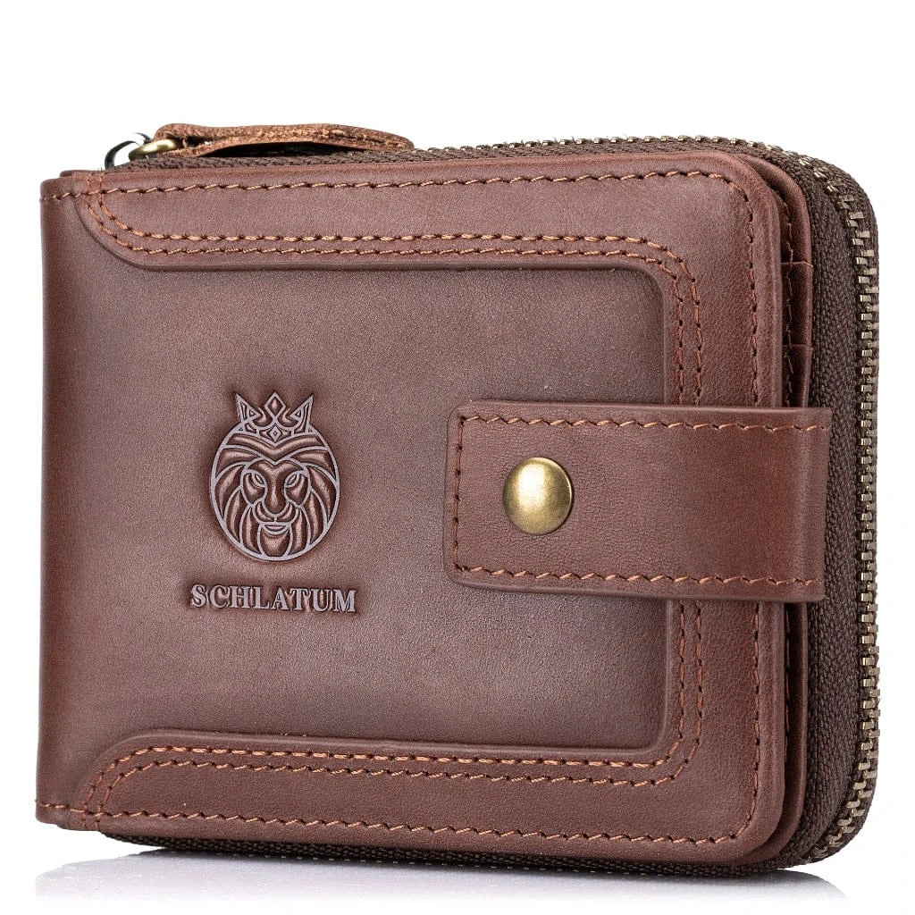 Portefeuille Homme en Cuir Véritable Marron – Élégance Vintage
