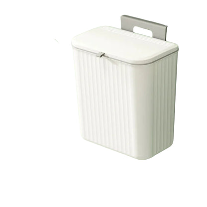 Poubelle Salle de Bain Murale Adhésive Blanc 9L 26x16x29cm  – Design Minimaliste et Gain de Place