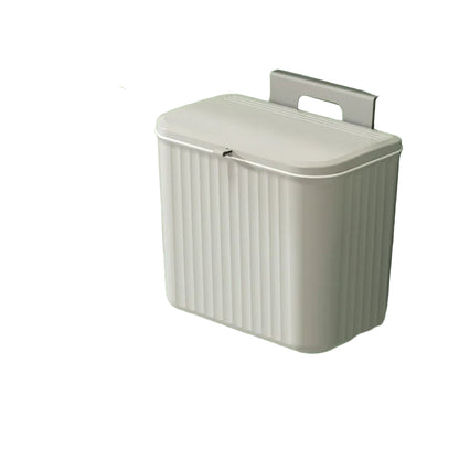 Poubelle Salle de Bain Murale Adhésive Gris 7L 26x16x23cm  – Design Minimaliste et Gain de Place