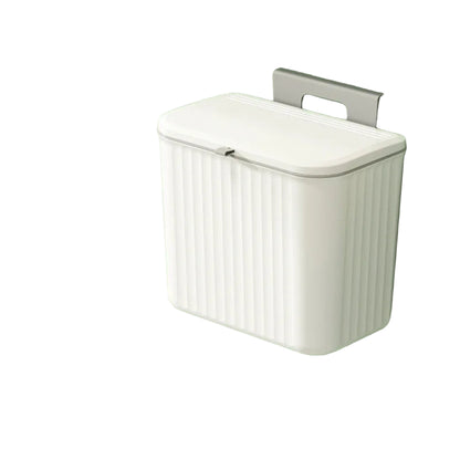 Poubelle Salle de Bain Murale Adhésive Blanc 7L 26x16x23cm  – Design Minimaliste et Gain de Place