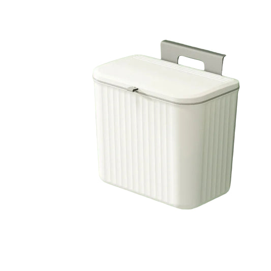 Poubelle Salle de Bain Murale Adhésive Blanc 7L 26x16x23cm  – Design Minimaliste et Gain de Place
