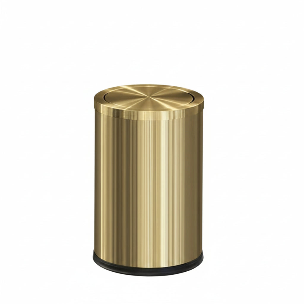 Poubelle Salle de Bain Orange Luxe avec couvercle à bascule 10L – Acier Inoxydable Anti-Odeurs