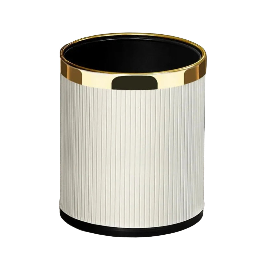 Poubelle Salle de Bain Orange Luxe avec couvercle à bascule Blanc 10L – Acier Inoxydable Anti-Odeurs