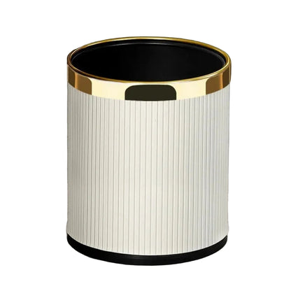 Poubelle Salle de Bain Orange Luxe avec couvercle à bascule Blanc 10L – Acier Inoxydable Anti-Odeurs