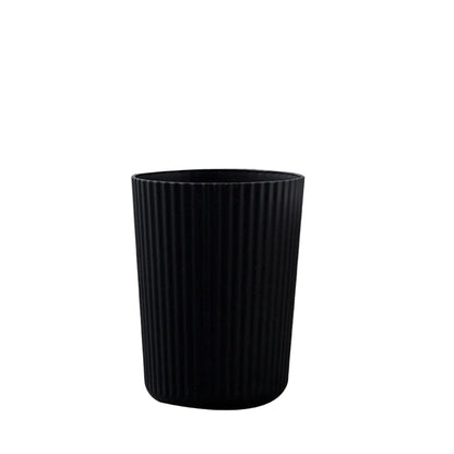 Poubelle de Salle de Bain 10L avec Couvercle à Pression - Design Cannelé Moderne Noir 27.8x21cm