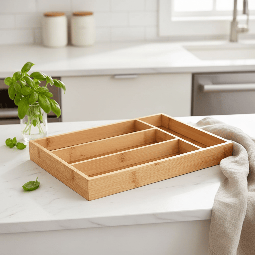 Range-Couvert en Bambou – Organisateur tiroir cuisine
 1