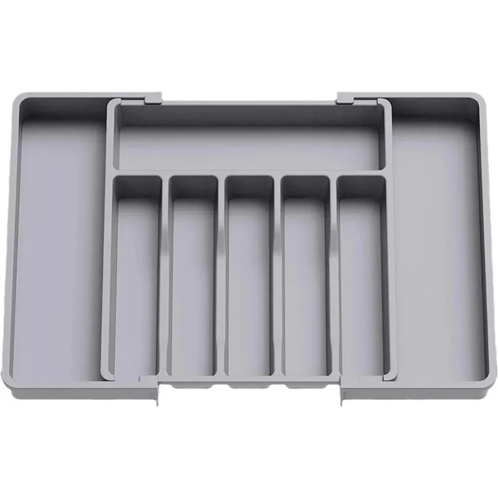 Range couvert extensible – Organisateur de tiroir ajustable pour cuisine Gris