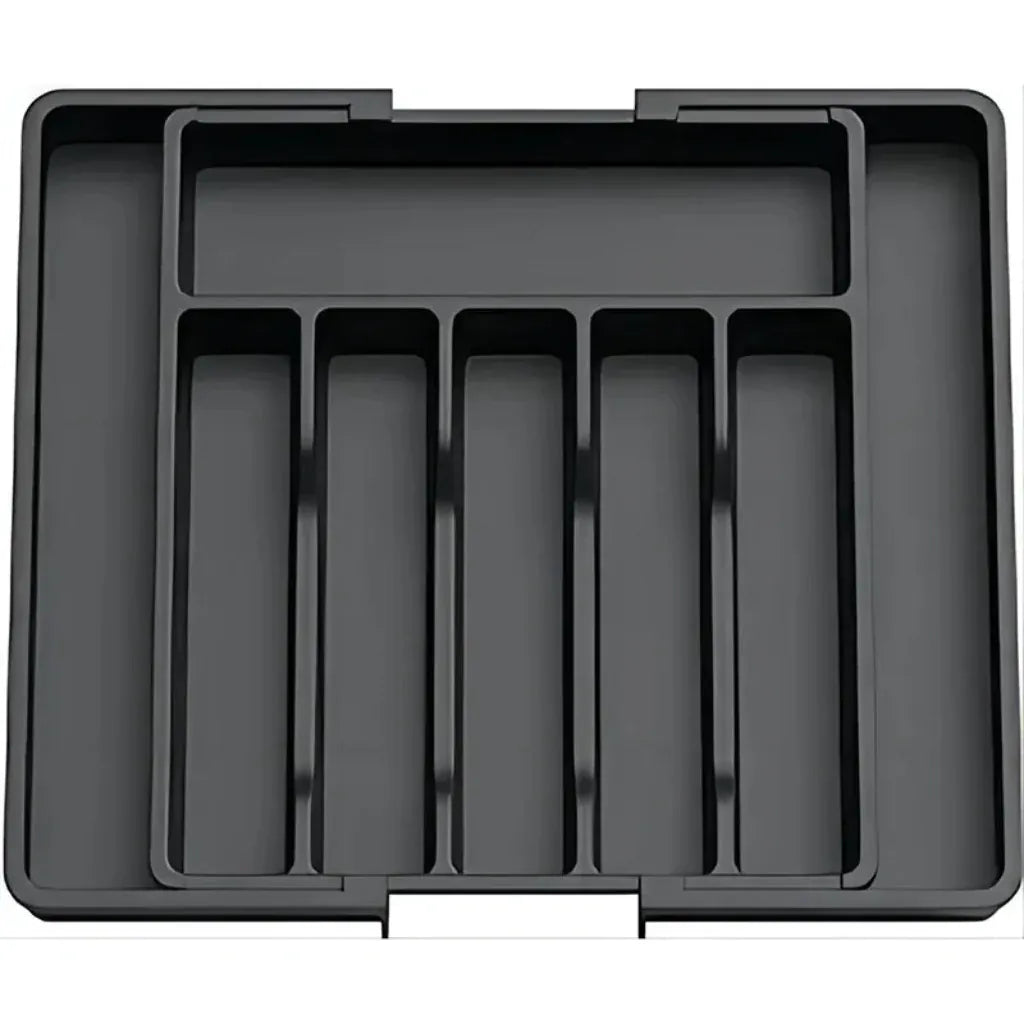 Range couvert extensible – Organisateur de tiroir ajustable pour cuisine Noir