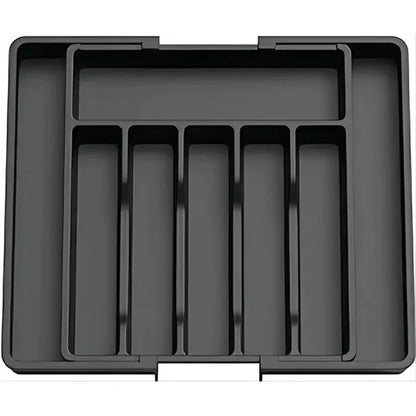 Range couvert extensible – Organisateur de tiroir ajustable pour cuisine Noir