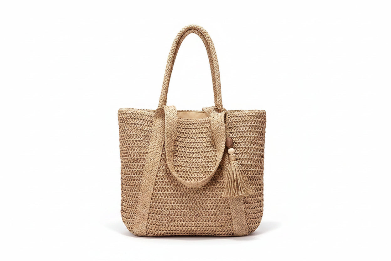 Tote Bag Femme Cabas Tressé Paille Grande Capacité