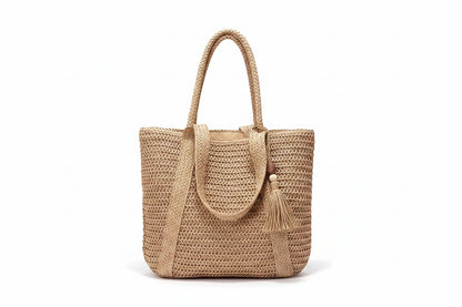 Tote Bag Femme Cabas Tressé Paille Grande Capacité
