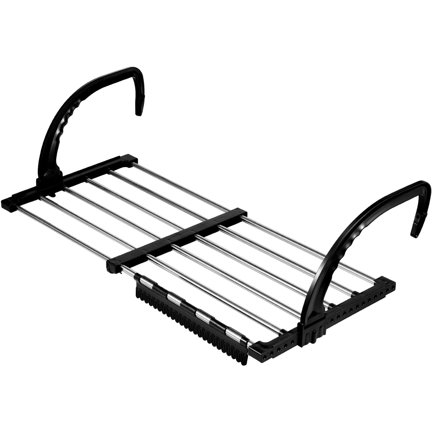 Étendoir à Linge Extensible pour Radiateur et Balcon – Inox Noir Onyx