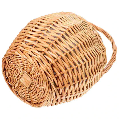 Panier en Osier Pliable avec Couvercle – Pique-Nique & Rangement