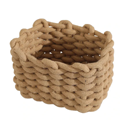 Panier de Rangement en Corde de Coton Tressée - Style Nordique Moderne pour Organisation Maison et Décoration d'Intérieur
