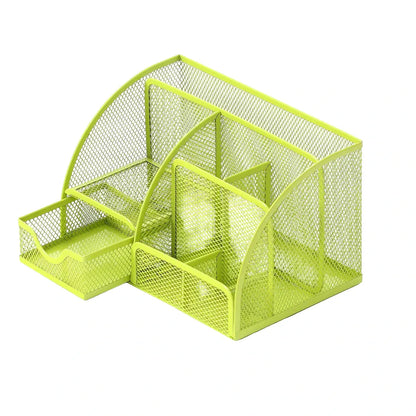 Organisateur Bureau Métal Multi-Compartiments - Grande Capacité