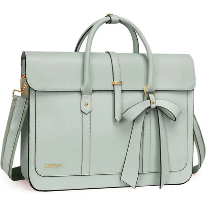 Porte-Documents 15-16 pouces - Serviette Professionnelle Cuir PU avec Nœud Décoratif