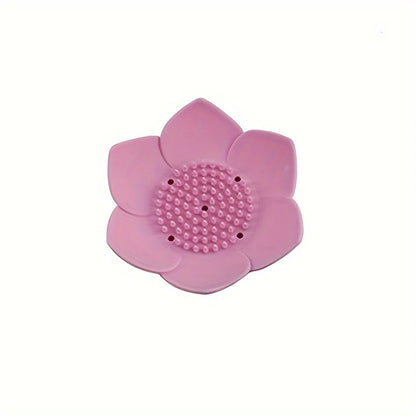 Porte-Savon Design Lotus en Silicone avec Système de Drainage Intégré