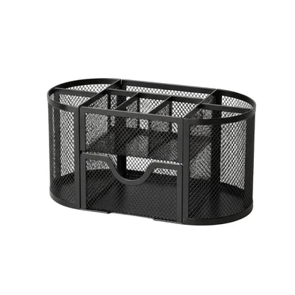 Organiseur de Bureau Multifonctionnel avec Tiroir - Solution de Rangement en Métal Mesh