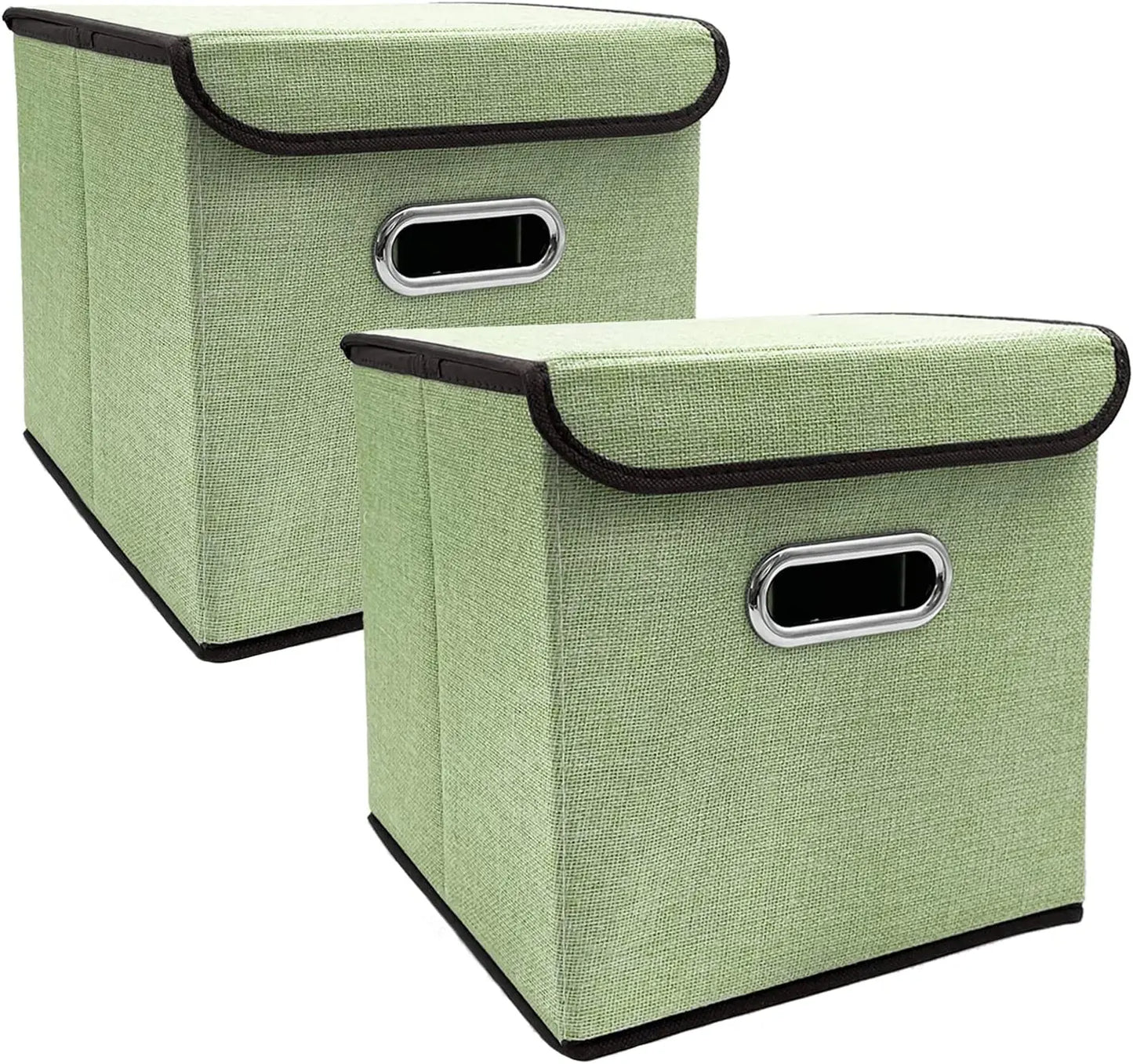 Cube de Rangement Pliables en Lin avec Couvercle 25×25cm