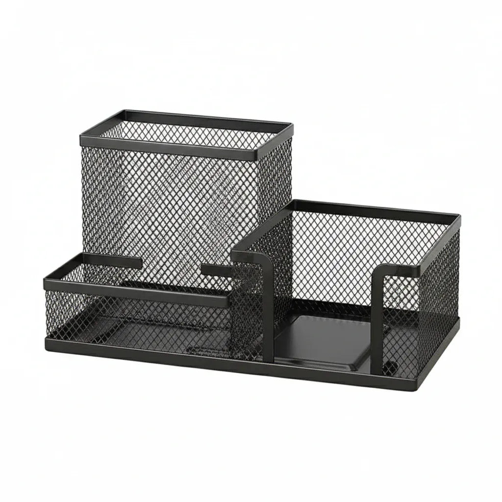 Organiseur de Bureau Multifonctionnel avec Tiroir - Solution de Rangement en Métal Mesh