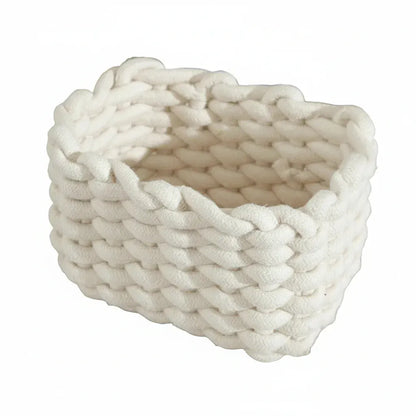 Panier de Rangement en Corde de Coton Tressée - Style Nordique Moderne pour Organisation Maison et Décoration d'Intérieur