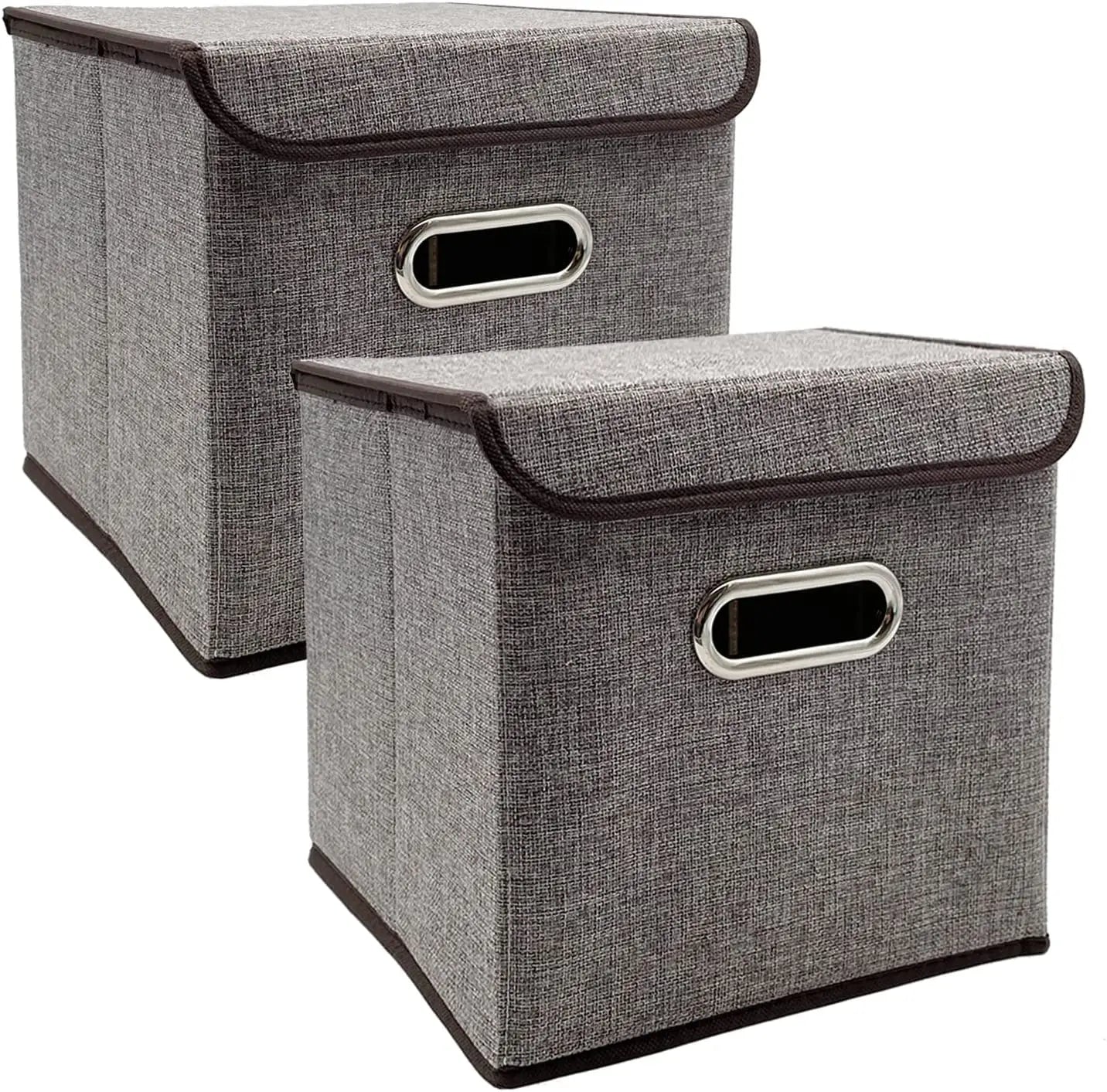 Cube de Rangement Pliables en Lin avec Couvercle 25×25cm