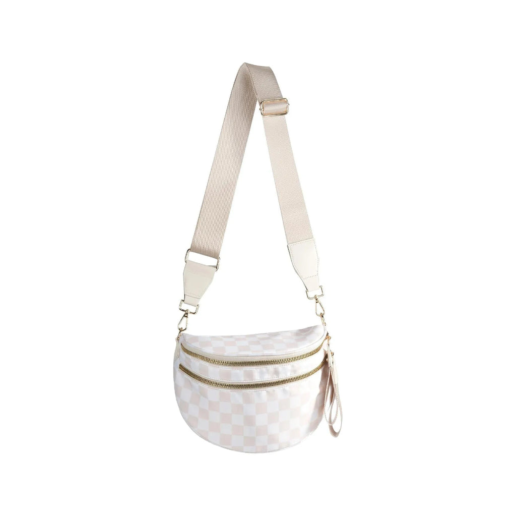 Sac Banane Femme à Carreaux Beige Délicat – Grande Capacité & Multifonctionnel 