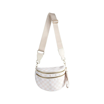 Sac Banane Femme à Carreaux Beige Délicat – Grande Capacité & Multifonctionnel 