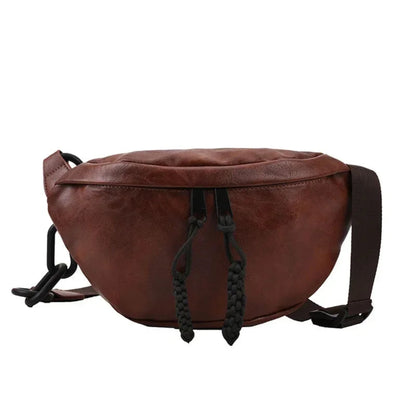 Sac Banane Femme Cuir PU Marron – Grande Capacité & Bandoulière 3-en-1