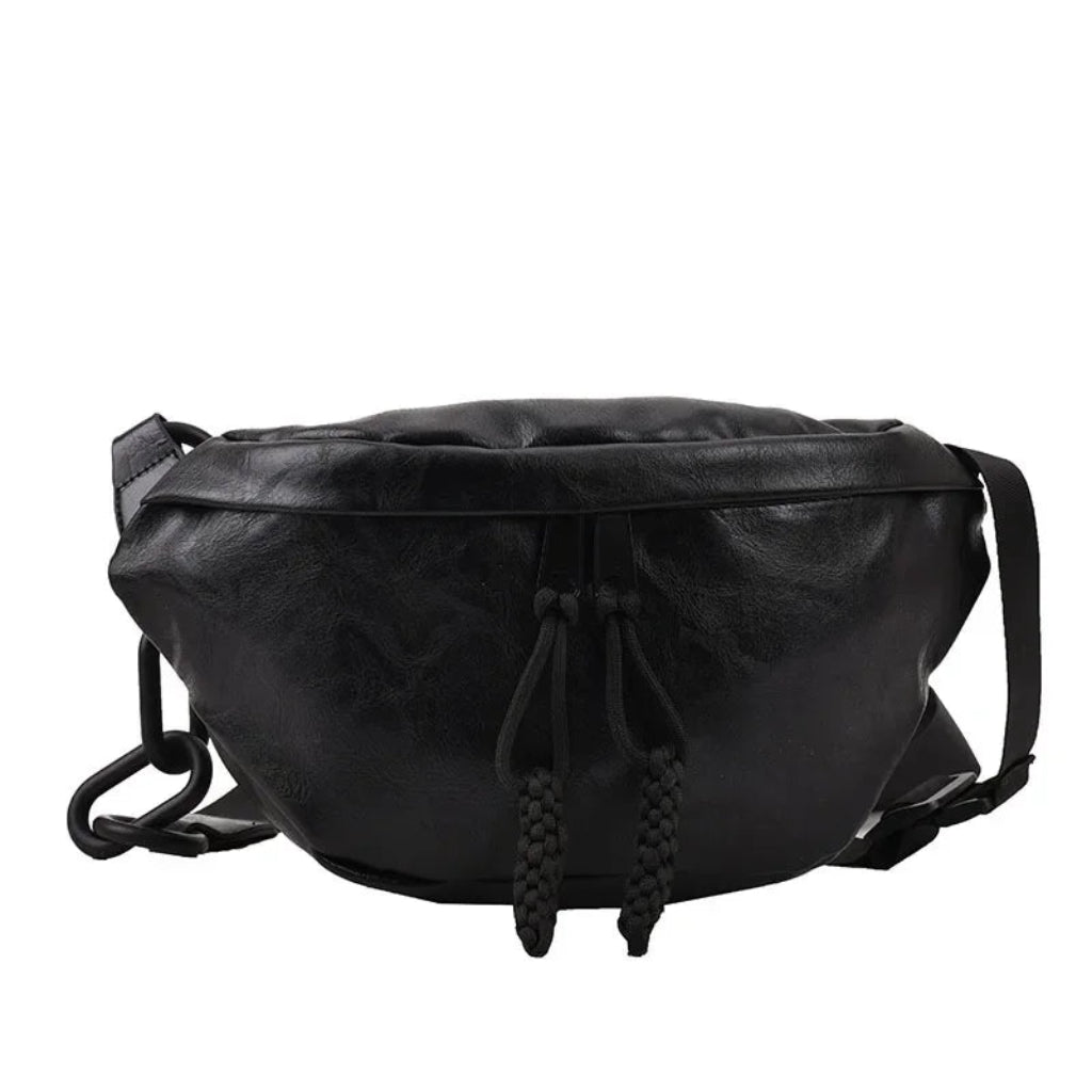 Sac Banane Femme Cuir PU Noir – Grande Capacité & Bandoulière 3-en-1