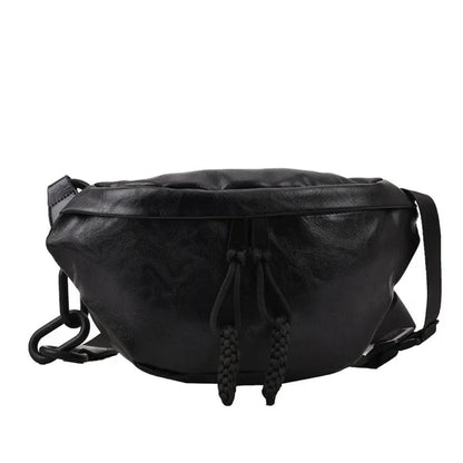 Sac Banane Femme Cuir PU Noir – Grande Capacité & Bandoulière 3-en-1