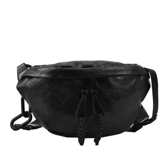 Sac Banane Femme Cuir PU Noir – Grande Capacité & Bandoulière 3-en-1