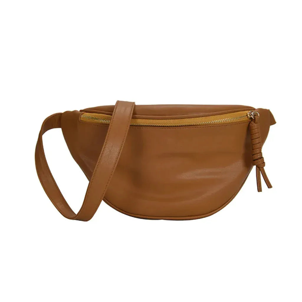 Sac Banane Femme Design Camel – Pochette Crossbody Multifonction en PU