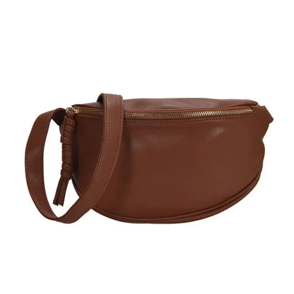 Sac Banane Femme Design Marron – Pochette Crossbody Multifonction en PU