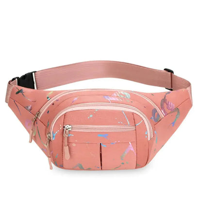 Sac Banane Femme Sport Multifonction Rose – Grande Capacité, Double Compartiment, Oxford Imperméable