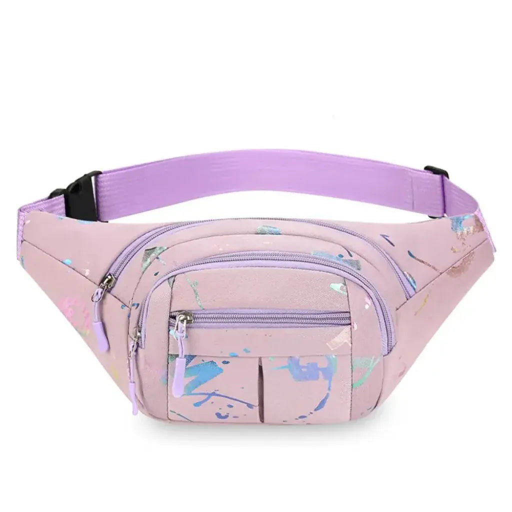 Sac Banane Femme Sport Multifonction VIolet – Grande Capacité, Double Compartiment, Oxford Imperméable