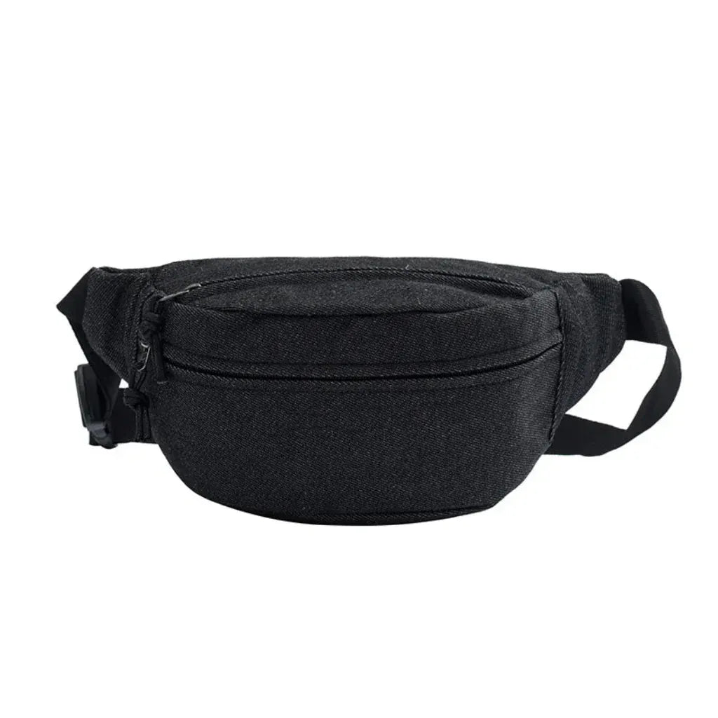 Sac Banane Femme en Denim Noir - Bandoulière Réglable Multifonction