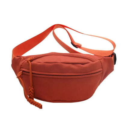 Sac Banane Femme en Nylon Premium Rouge Orange – Élégance et Liberté au Quotidien
