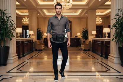 Sac Banane Homme Cuir Véritable — Multi Compartiments 2 
