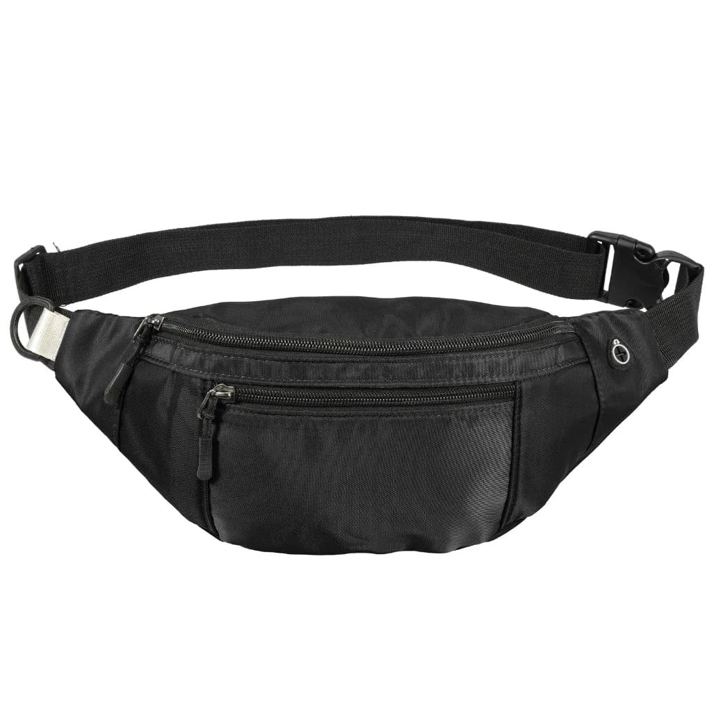 Sac Banane Homme Multifonction en Toile Oxford Noir – Rangement Étanche
