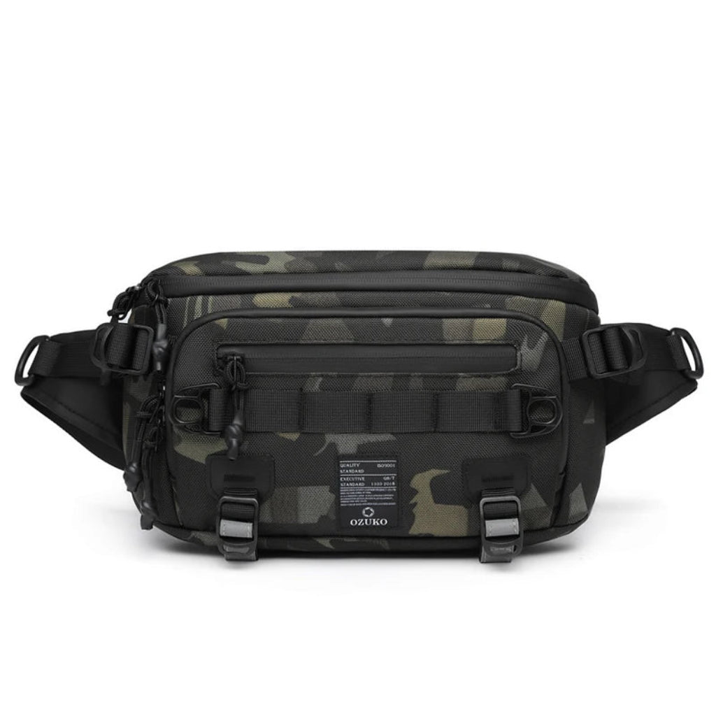 Sac Banane Homme Tactique Camouflage – Grande Capacité, Double Compartiment, Oxford Imperméable