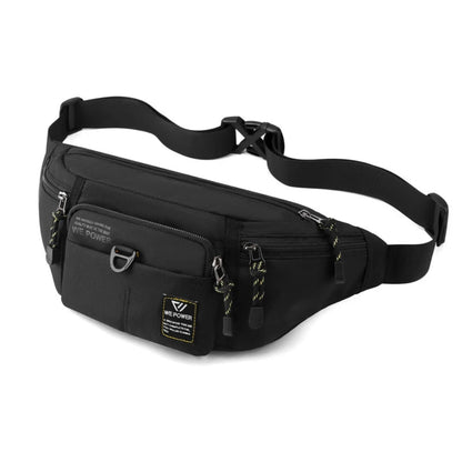 Sac Banane Homme Tactique en Nylon Imperméable Noir – Grande Capacité Multi-Compartiments