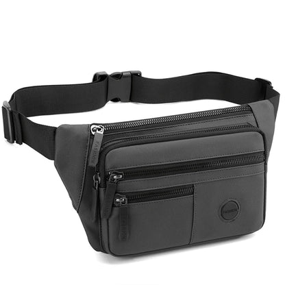 Sac Banane Homme en Nylon Multipoches Gris – Grande Capacité, Léger avec Sangle Ajustable